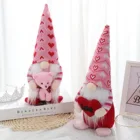 2022 New Valentine's Day Decorative Faceless Dolls Love Hat Gnome Hold Small Bear Couple Doll Decorations
