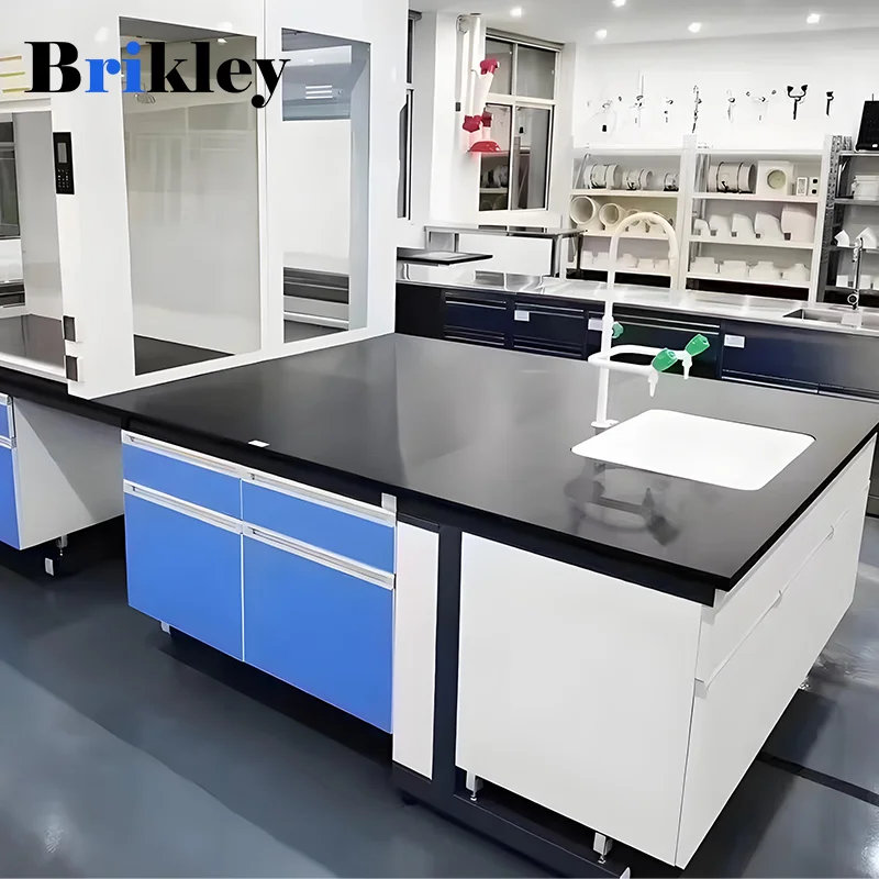 White and black phenolic board laboratory countertop factory