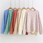 Sweaters Fall 2021 Women Clothes Solid Long Sleeve Crew Neck Jumper Knit Girls' Sweaters