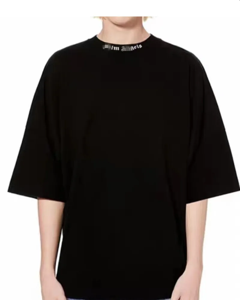 High Quality Fashion Trend Brand Street Style Angel  Short Sleeves Man and Woman Sanskrit Back Logo Loose Couple T-shirt