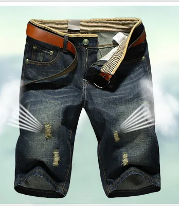 fashion stacked casual pants mens jean shorts ripped jeans shorts mens summer denim shorts