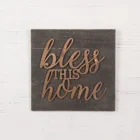 Home Copper Tin Cut Off Bless This Home Sign Copper Color Wood Frame Wall Decoration