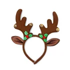 Hair Hairbands Factory Directly Sell Christmas Anlter Hairbands For Children Small Bell Decoration Hair Accessories