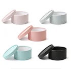 Box Cylinder Tube Rigid Cardboard Ring Earrings Pink Small Round Gift Box