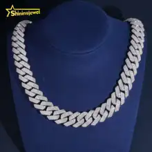 Thick Heavy Chunky 20mm Cuban Links 3 Row Top Quality Chunky Heavy Rapper Jewelry Iced Out Moissanite Diamond Cuban Chain