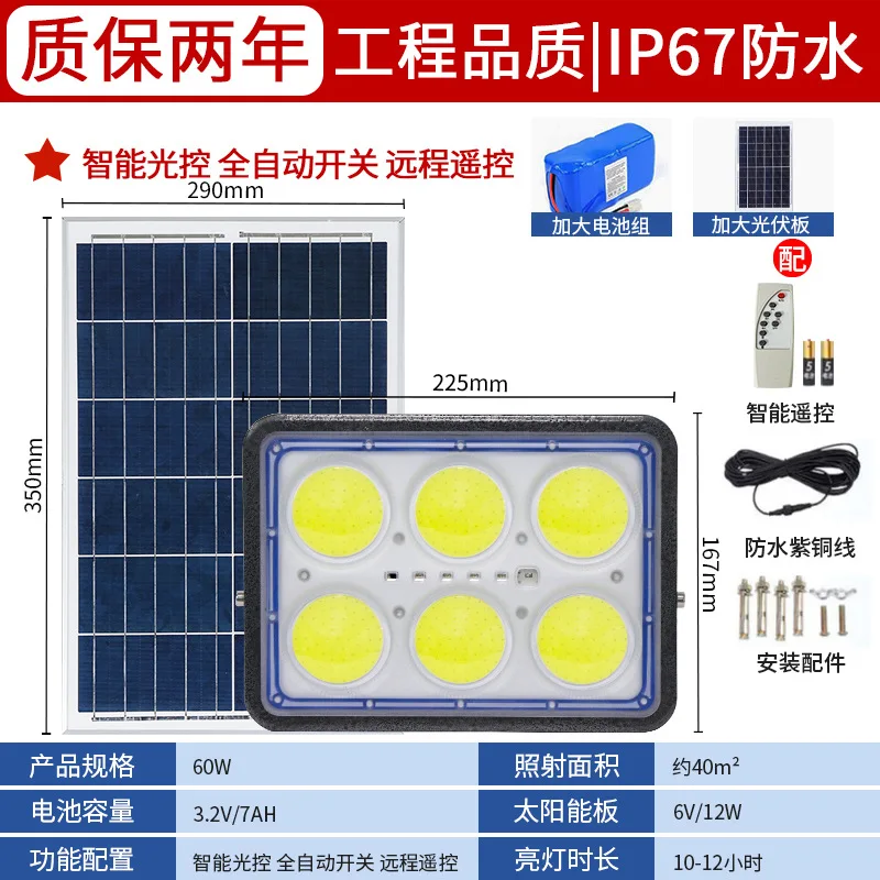 Hot selling solar floodlight one tow two super bright solar floodlight 100 200 300 watt Led solar street outdoor light