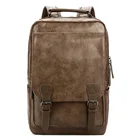 School Backpack Black Notebook Carrying Camping School Bags Men Leather Backpack