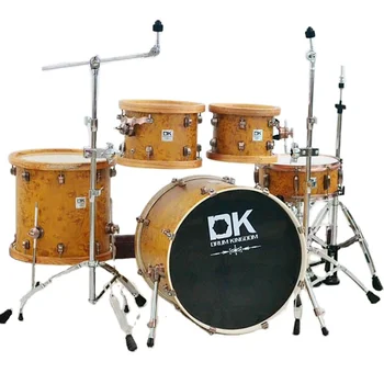 Baron series 5pcs jazz drum set wood hoop with high quality retro drum kit