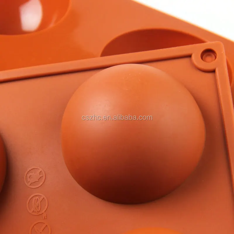 USSE Custom Large 6 Holes Semi Sphere Chocolate Molds, BPA Free Silicone Baking Mold for Making Hot Chocolate Bombs