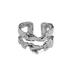 Sterling Silver Custom 925 Sterling Silver Rings Hollow Luxury Personality Irregular Open Rings Jewelry Women