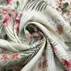 Linen Printed Linen Fabrics Custom Digital Printing 14S 160GSM 100% Linen Fabric