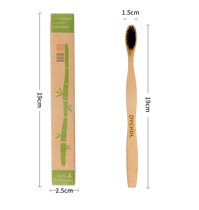 DYCROL Biodegradable Eco-Friendly Bamboo Toothbrushes with soft bristles