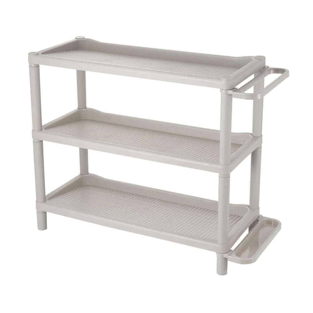 Wholesale Household Rice White 3 Layers Shelf,Simple Style Plastic shoe Rack