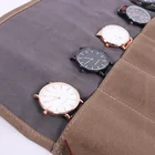 Watch Roll Custom Durable Waterproof High Quality Waxed Canvas Travel Watch Roll Pouch
