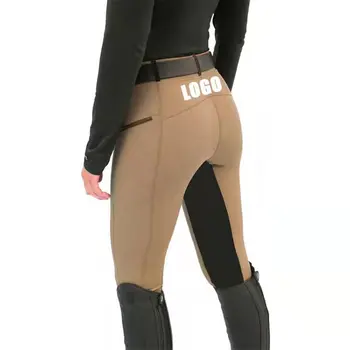 Hot Sale Young Horse Riding Mens Pants High Waist Full Seat Silicone Printing Equestrian Women Breeches