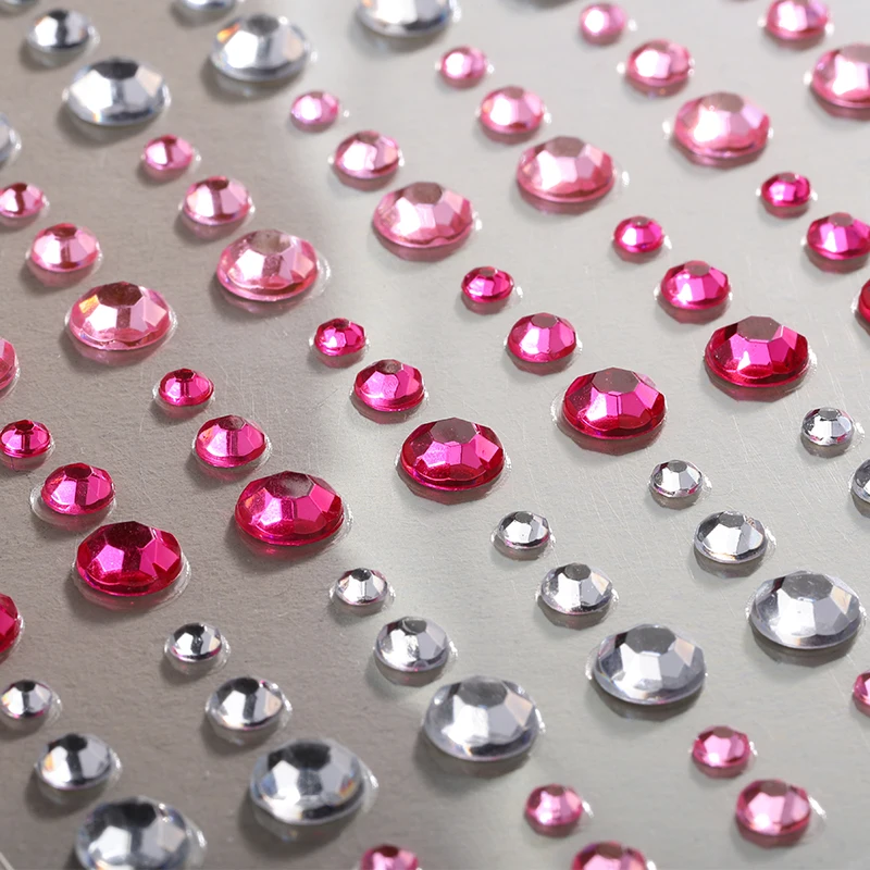 product hot 5d pearl crystal diamond resin stickers environmentally friendly gem for face nail decoration with jelly back-0