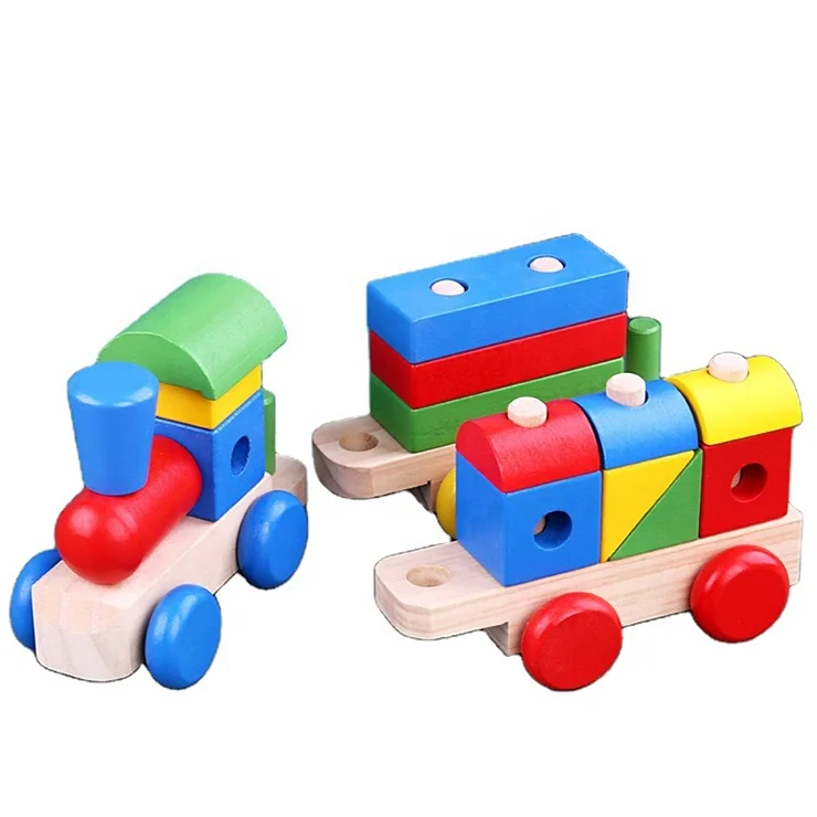 wooden block train set