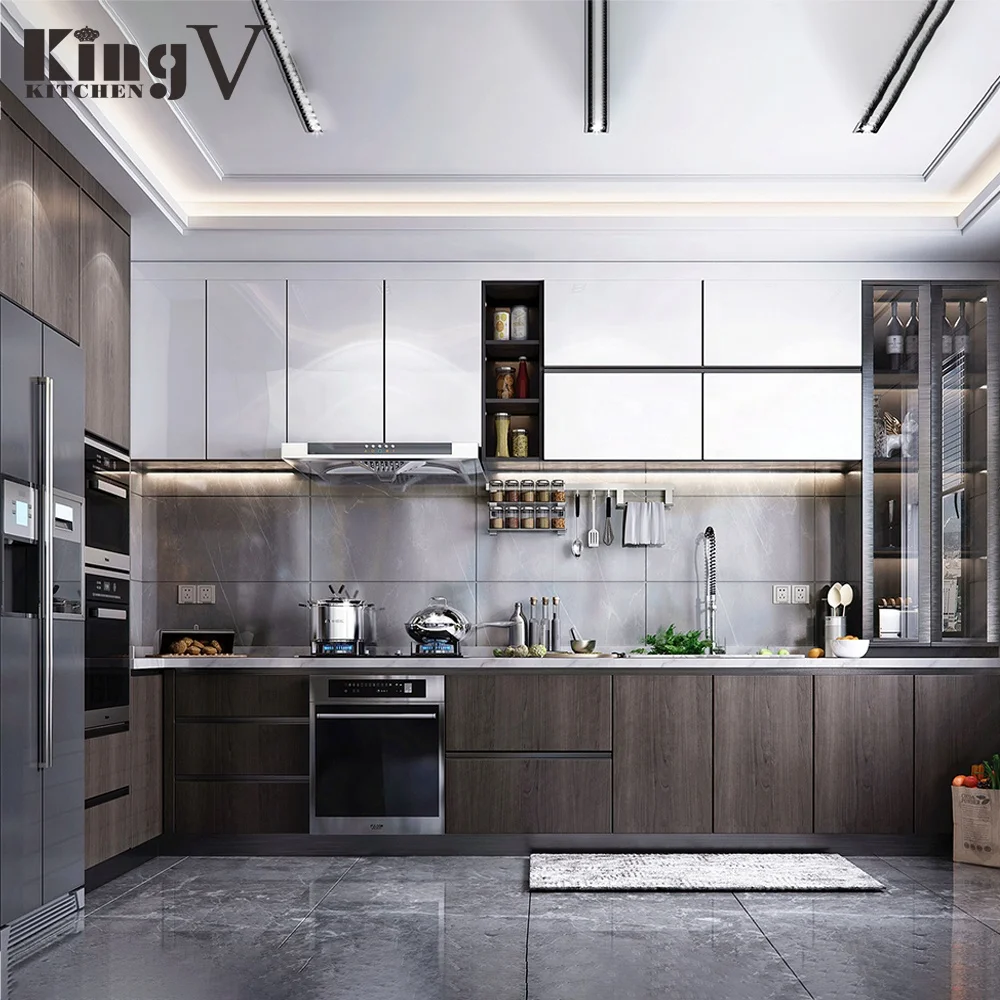 Kingv Kitchen Cabinet Flat Pack Mdf Melamine Wall Hanging Kitchen ...