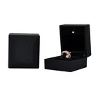 Gift Engagement Back Rubber Coating Plastic Molding Velvet Luxury Gift Jewelry Packaging Engagement Ring Led Box