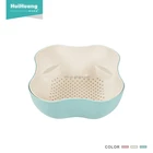 Wheat Vegetable Factory Direct Sell Wheat Straw Perforated Strainer Plastic Vegetable Colanders With Bowl