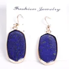Gemstone Earrings Personality Natural Gemstone Geometric Shape Gemstone Opal Hoop Earrings For Women