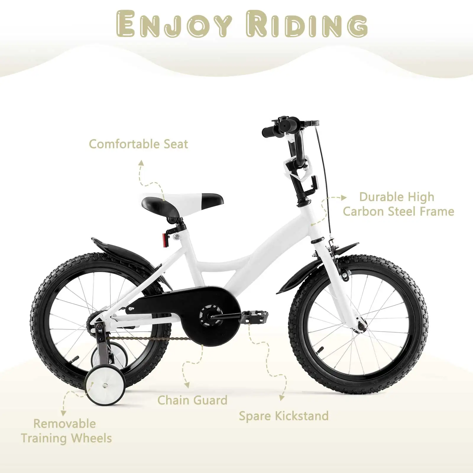 product 2025 model 14 16 18 inch high quality steel frame kids bike with single speed and foot brake ordinary pedal for young riders-1