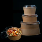 Bowl Paper Bowl Food Grade Coated Custom Disposable Salad Soup Kraft Paper Bowl With Paper Lid