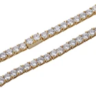 Hip Hop TUNKALL BC023 Spring Clasp CZ Tennis Chain 3mm 4mm 5mm Brass Hip Hop Bling Necklace Iced Out Jewelry