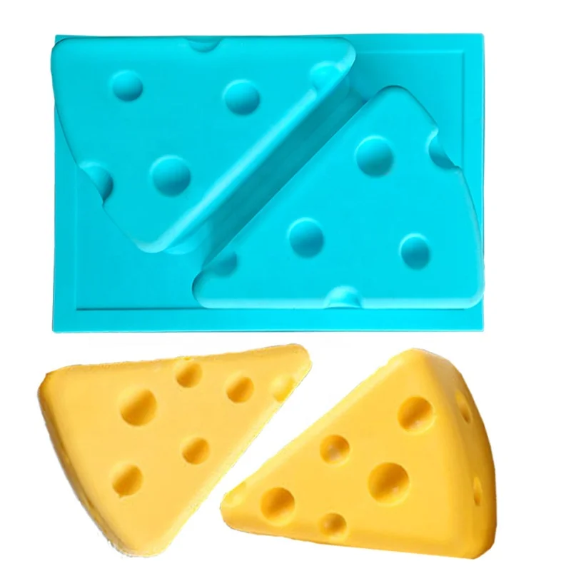 2 holes large size cheese silicone molds candle plaster molds mousse cake easy to demould handmade diy 3D silicone cake pans
