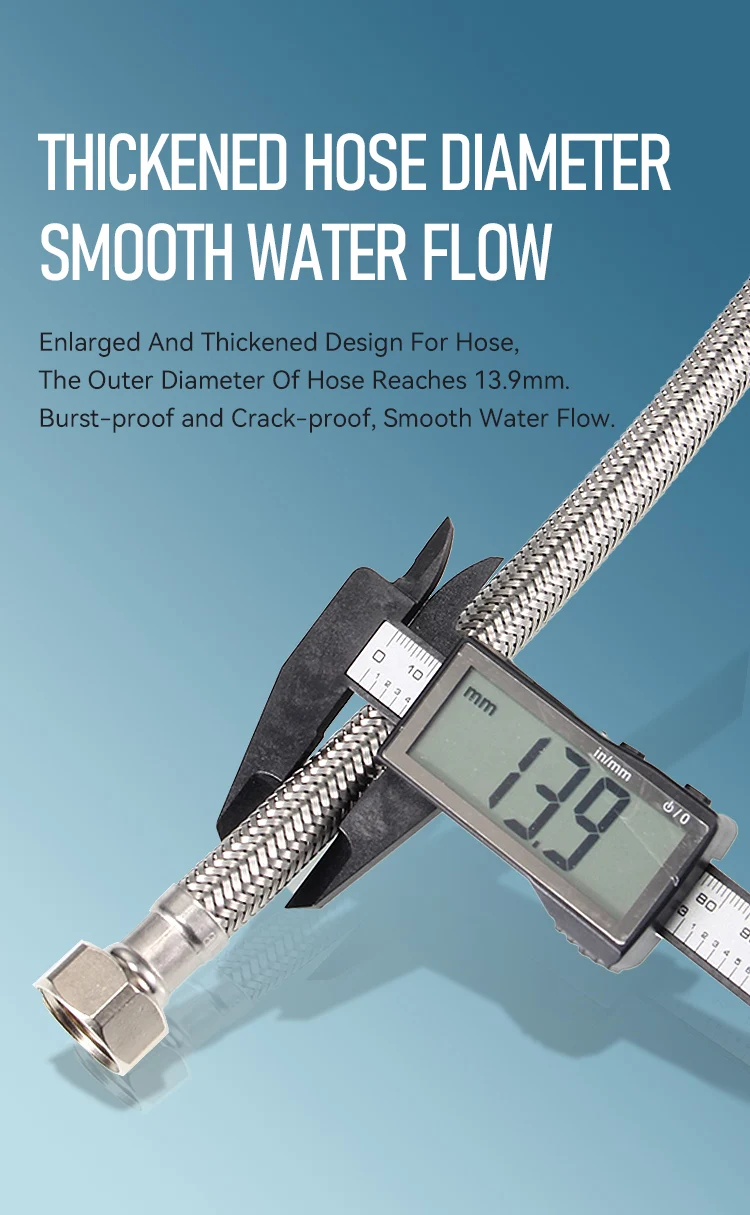 FANSKI Modern Design Style Stainless Steel Braided Flexible Kitchen Faucet Hose for Water Plumbing System supplier