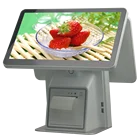 Pos Printer Linux All In 1 Fanless POS System 15.6 Inch J1900 Dual Screen Tablet POS Terminal With Terminal Printer
