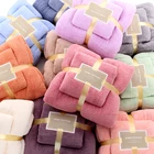 Towel Bath Wholesale Trimming Coral Fleece Towel Thick Soft Bath Towel Sets