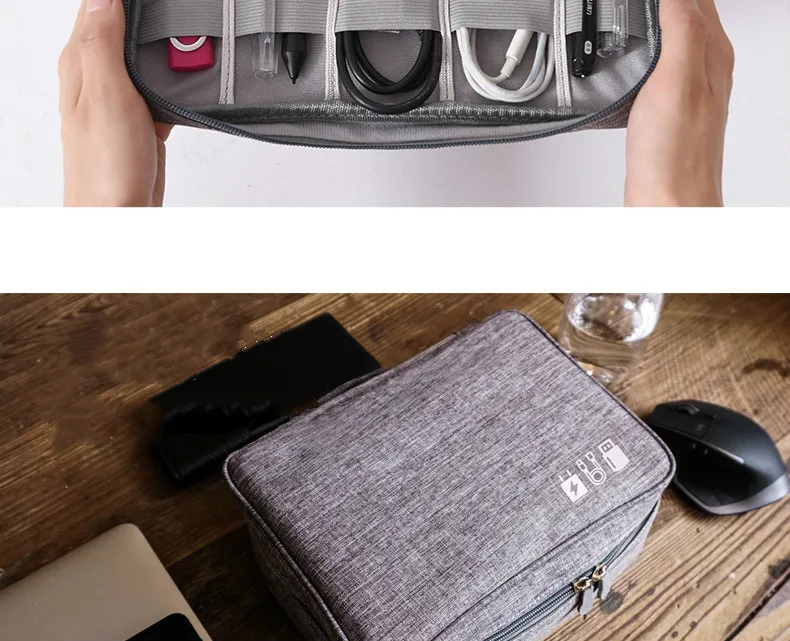 Portable Digital Travel Usb Cable Bag Gadget Organizer Charger Wires