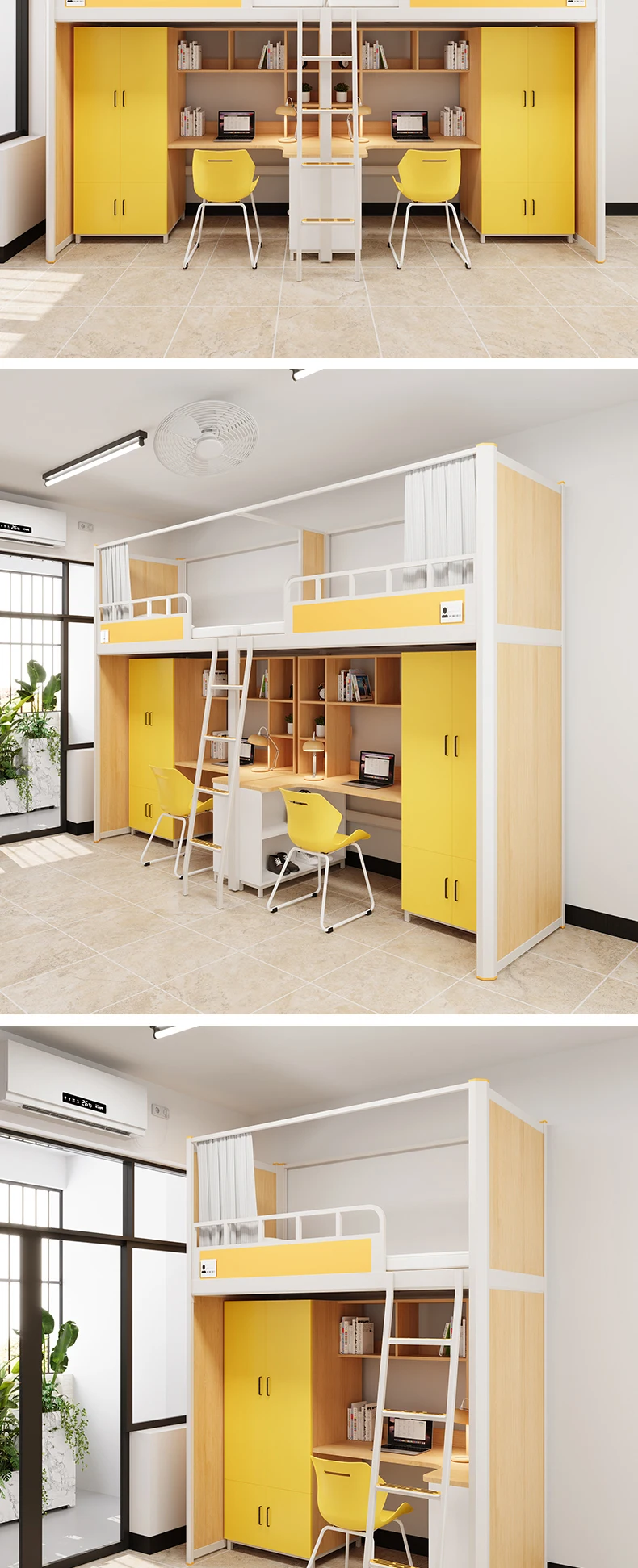 product modern metal loft bed apartment iron multifunctional floor bed free 3d design convertible for school use offers storage space-9