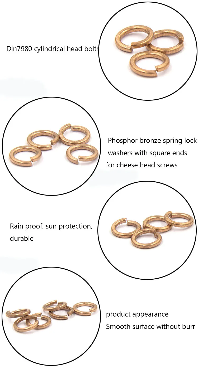 Din7980 Phosphor Bronze Spring Lock Washers With Square Ends For Cheese