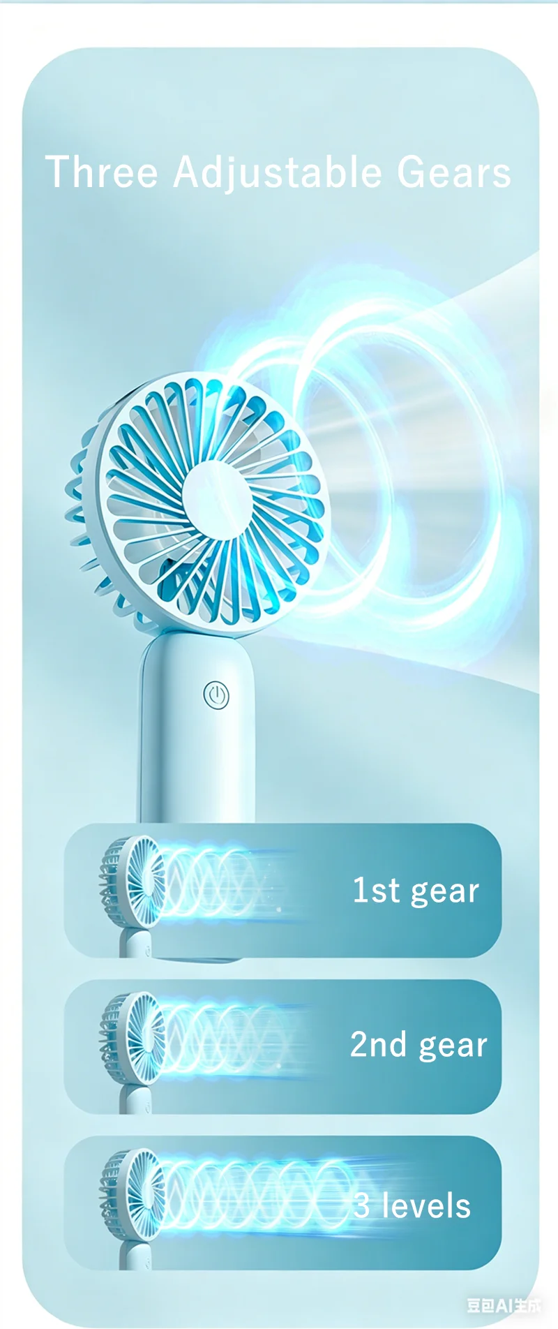Rechargeable Mini Air Fan, USB-C, Portable - detail 8