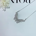 925 Sterling Silver Hot Sale Luxury 925 Sterling Silver Zircon Butterfly Shape Pendent Necklace