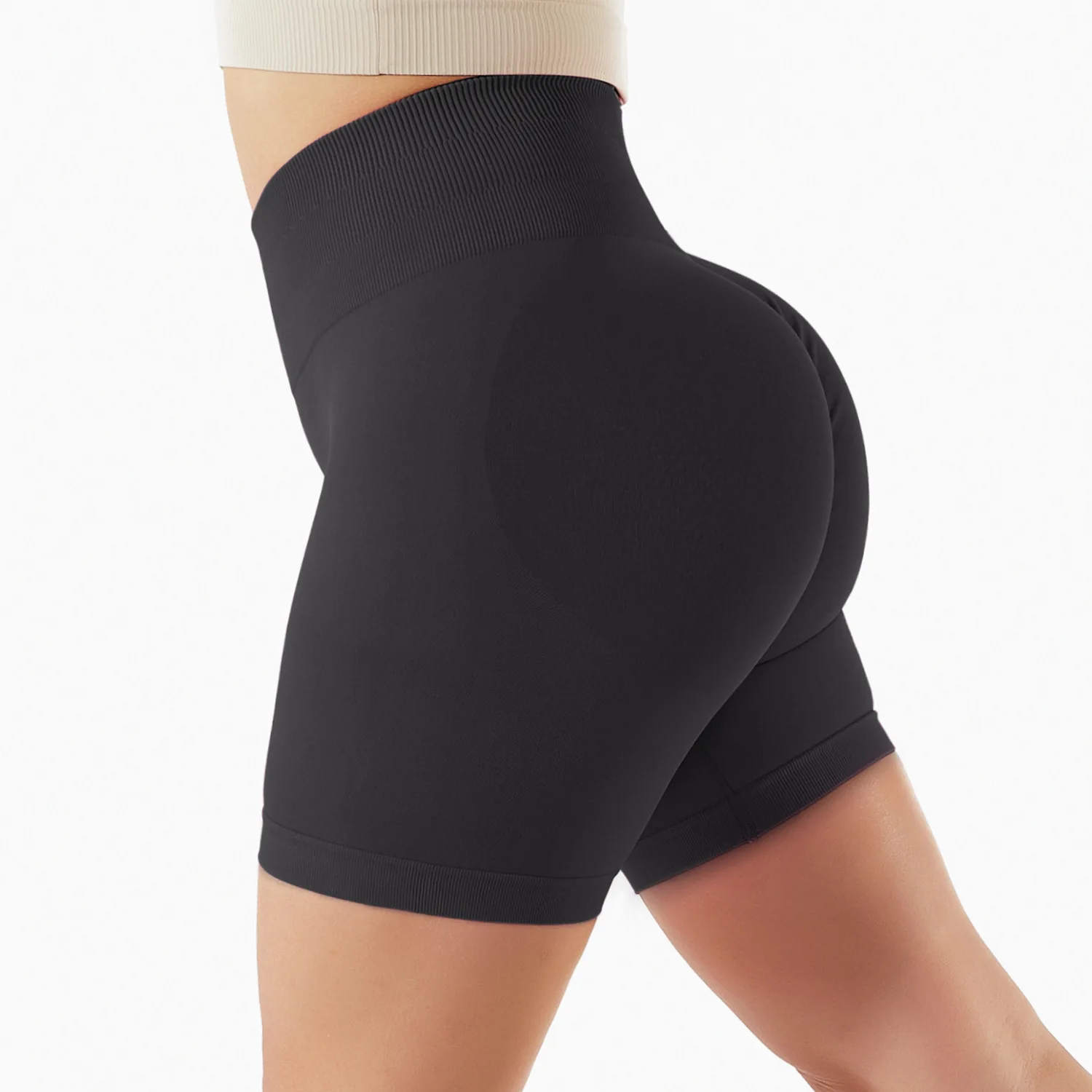 INS Hot Sale High Waist Tummy Control Workout Shorts Scrunch Butt Lift Sports Shorts High Elastic Seamless Biker Shorts Women