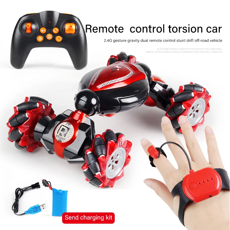 Remote Control Twist Stunt Car Watch Gesture Induction Twisting Cars Light Music Drift Dancing Lateral Driving Car Toy