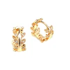 18k Gold Earrings High Quality Cubic Zirconia Copper 18K Gold Plate Wedding Party Jewelry Hoops Earrings