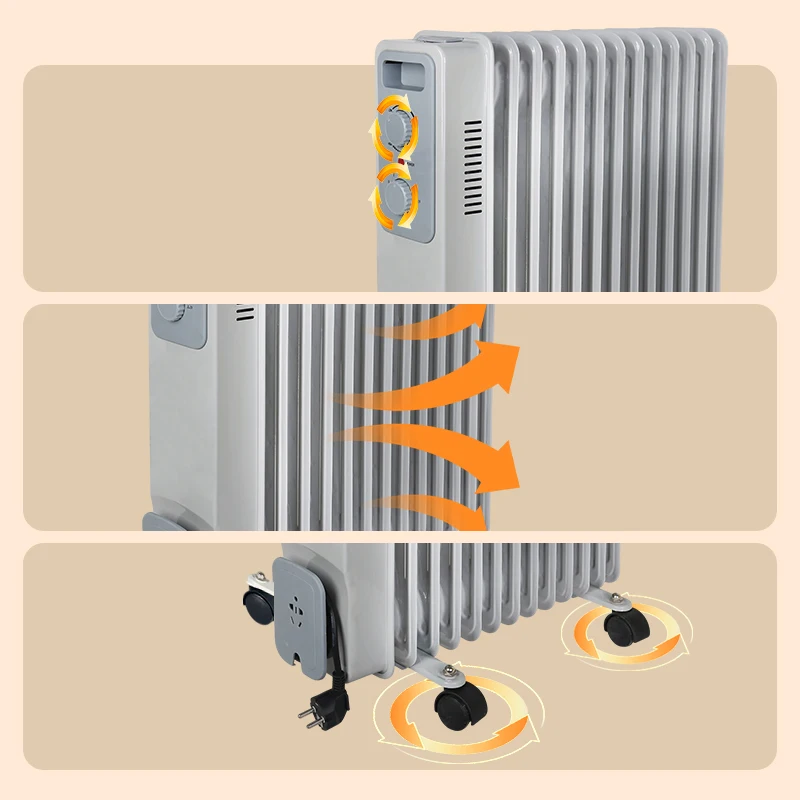 Adjustable Thermostat Oil Radiator, Portable, 230v 50, 1000W - detail 10