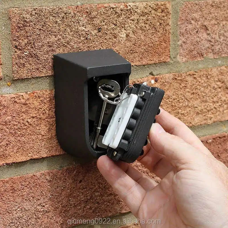 Storage Wall Mounted Black Security Key Locker Outdoor Combination Hide Key Safe Lock Box