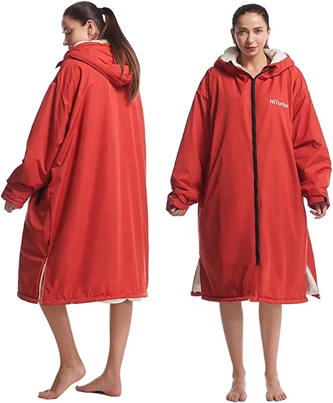 custom waterproof swim park coat 70x110cm or custom swim parka robe  changing waterproof jacket