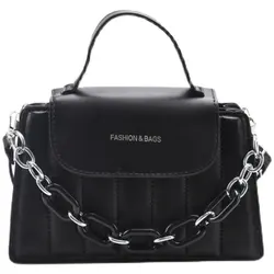 Women Lady Thick Chain Mini Single Shoulder Bags PU Leather Korean Textured Handbag New Fashion Strap Girls Casual Bag