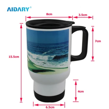 Aidary Oz White Custom Sublimation Print Sublimation Travel Mug Blank