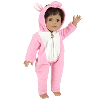 wholesale one-piece pajamas pink 18 inch real girl doll clothes