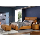 New Design Bed 2021 New Design Queen Fullsize Bedroom Real Genuine Leather Modern Bed
