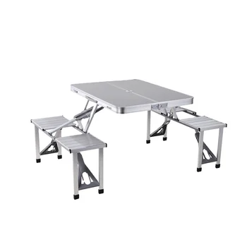 China Outdoor Portable Aluminum material Alloy Folding Table Outdoor 4 Person Picnic Party Dining Camping tables