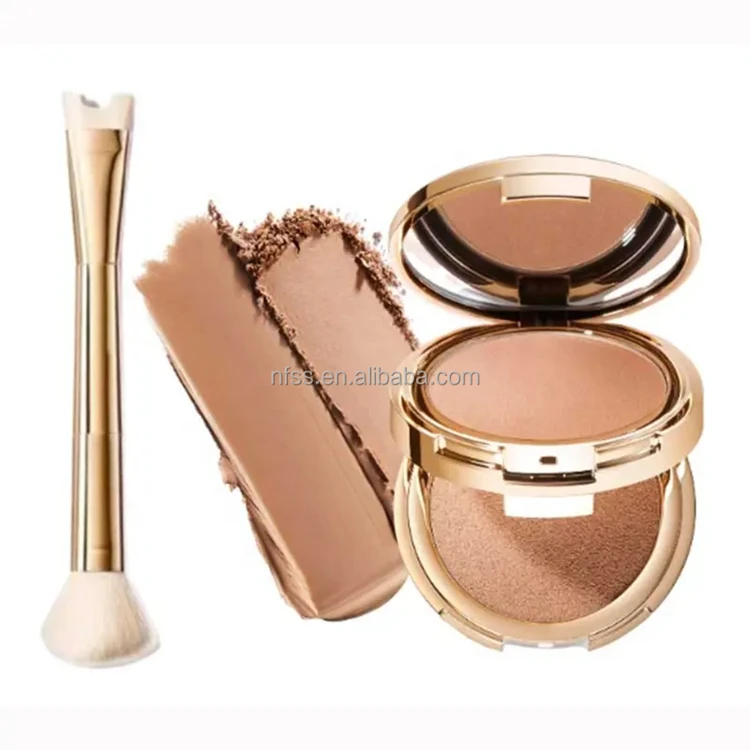 Suprabeauty Professional Pro Concealer Foundation Powder Brushes Dual Slim Flat Head Fluted Contour Makeup Brush Bridge Of Nose