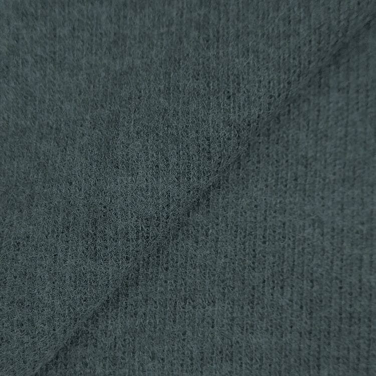 Custom Design Soft Knit Rib Fabric 53 Polyester 47 Cotton Material Fleece Fabric for Clothing factory